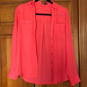 Long Sleeve Coral Blouse